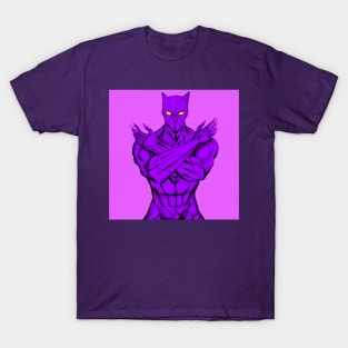 black panther in purple vibranium T-Shirt